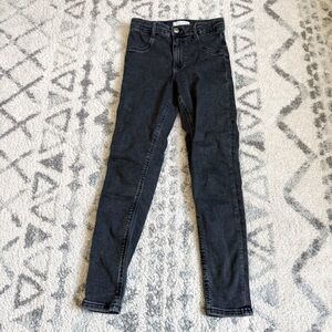 Girls Faded Black Skinny Jeans